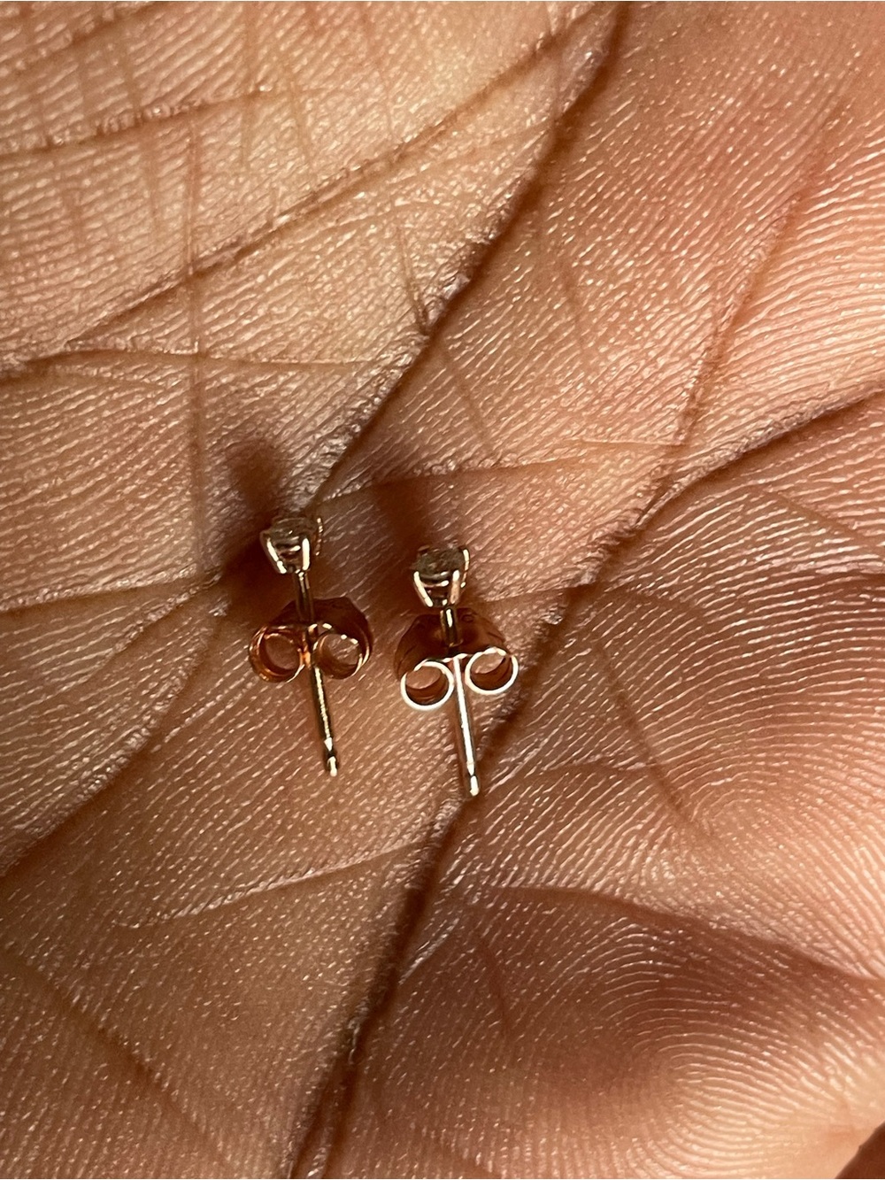 Real! 14kt Gold Child Diamond Earrings & Chain Set - Picture 8 of 14